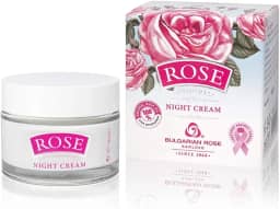 Creme facial noturno de rosa búlgara, hidratante e rejuvenescedor para a pele, creme noturno revitalizante com água, creme hidratante para o rosto de rosa