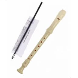 Flauta Doce Iniciante Estilo Alemão 8 Furos Com Vareta De Limpeza E Manual