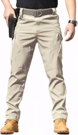 Calça cargo tática masculina, resistente à água, para atividades ao ar livre, leve e elástica