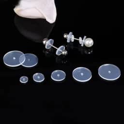 50 Peças De Silicone Para Brincos, Discos Estabilizadores Transparentes Piercings, Cicatrização Que Não Puxam, Adesivos Suporte Lóbulos Orelha 5 Mm (5 Mm)