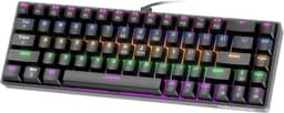 GOKOCO Teclado Mecânico com Fio 65% A1802, Gamer Switch Vermelho 68 Teclas, Iluminação RGB com 17 Modos, Hot-Swap, Teclas Anti-Ghosting Preto Black