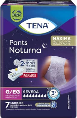 Tena Pants Noturna, Roupa Íntima para Incontinência Urinária, G/EG - 7 unidades