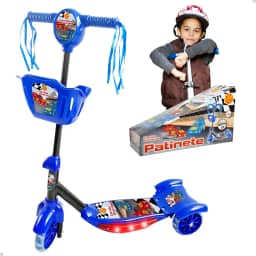 Genérico Patinete Infantil 3 Rodas Cesta Luzes Brinquedo Menino Top