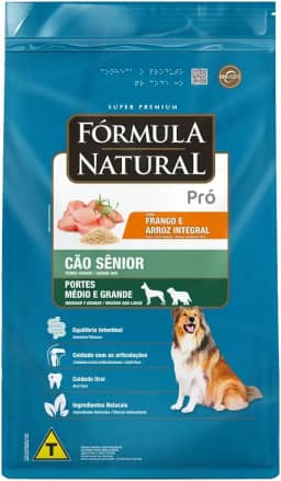 Fórmula Natural Super Premium Pró Cão Sênior Portes Médio E Grande Sabor Frango E Arroz Integral 15KG