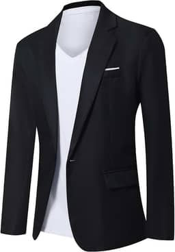 Blazer masculino casual, justo, com um botão, leve, para uso diário