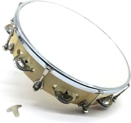 Pandeiro Profissional madeira 10'' Pele Couro animal MXP