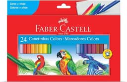 Hidrográfica com 24 Cores Estojo Cartão, Faber-Castell, 15.0124CZF, Multicor