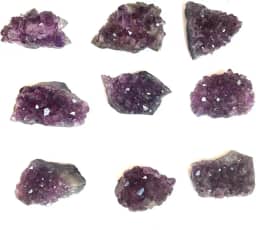 Mini Drusa de Ametista Pedra Natural Bruta PP - Cristal ideal para proteção espiritual, equilíbrio energético, purificação de ambientes, meditação, decoração e fortalecimento da conexão com a intuição