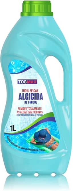 Algicida de Choque 1 Lts Limpeza Total Contra Algas e Água Verde Nas piscinas