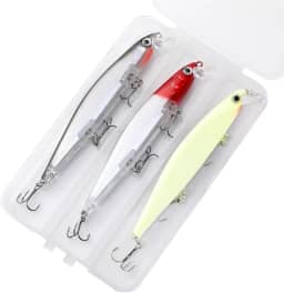 Kit 3 Iscas Artificiais Minnow, 11 cm, 13.5g, 3 Cores, com Anzol Garateia, para Tucunaré, Traíra, Dourado e Robalo