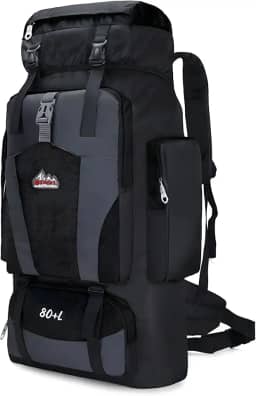 Mochila Cargueira de Camping 80L – Impermeável, Grande Capacidade, Ajustável, Para Trilhas e Viagens