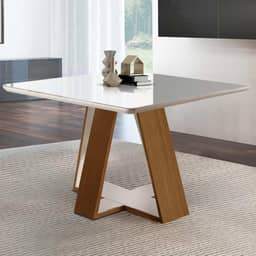 Mesa de Jantar 90x90cm Tampo em Vidro/Laca Grécia LJ Móveis