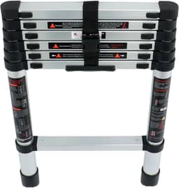 Escada de extensão telescópica de 1,6 m, escadas dobráveis de alumínio telescópica, degrau de escada dobrável leve para trailer, sótão, casa, capacidade de 150 kg