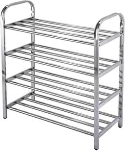 Sapateira Prateleira Inox 4 Andares Sapato Calçado Tenis Estante Casa Corredor Recepçao Entrada Organizador Multiuso