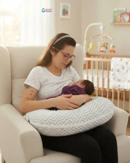 ALMOFADA DE AMAMENTAR CHEVRON CINZA - BEM FIRME!!!! BEBÊ QUERIDO