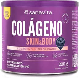 Sanavita Colágeno Skin - Suporte para Pele - Abacaxi com Hortelã - 200g