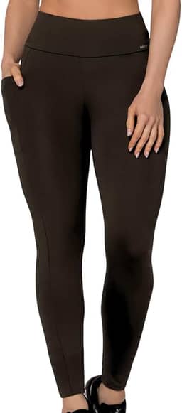 Calça Legging com Recorte e Bolso Unilateral Fitness Academia Selene Adulto