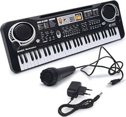 Teclado Eletrônico Música Digital Preto Elétrico Instrumento