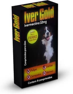 Anti Vermes, Carrapatos, Pulgas E Sarnas Para Cães Mastigáveis 12mg 04comprimdos