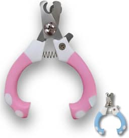 Alicate para Cortar Unhas de Animais de Estimação Pet, Gato, Cachorro, Mola em Aço, Antiderrapante, Limitador de Corte, Trava de Segurança, Cores Rosa e Azul (Rosa)