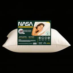 Travesseiro Viscoelástico Nasa Cervical Látex Ortopédico Viagem Ergo Prime Ergonômico Premium Fibra de Bambu Automoldável, Termossensível, Branco D40 Hipoalergênico Conforto ao Dormir 40x60x13 Anter