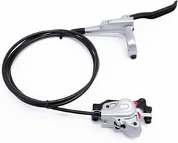 Freios A Disco Hidráulicos Dianteiros Para Mountain Bike, De Liga Alumínio Prateados Traseira Direita, 1700 Mm, Com Adaptador Is/Pm, Compatível Rotor 160 Mm