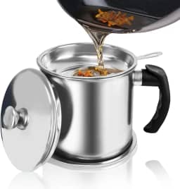 Fervedor Inox com Cabo de Baquelite, Leiteira de Indução, Leiteira de Aço Inoxidável, Caneco Fervedor, 1,8 L, dom Filtro, para Filtrar Resíduos de Óleo