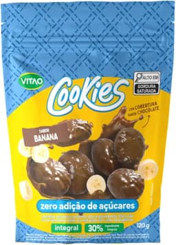 Vitao Cookies Zero Banana Cobertura Chocolate 150G