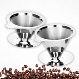 Kit Filtro de Café Coador Reutilizável em Inox | Malha Fina, Aço Inoxidável, Fácil de Limpar, Sustentável, Resistente, Portátil, Durável | Tamanhos 102 e 103 - Marca Layed®