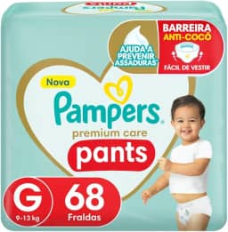 Fralda Pampers Pants Premium Care G - 68 fraldas