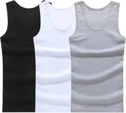 Kit 3 Regatas Caneladas Masculina Modelo Americano Ribana Zent Premium