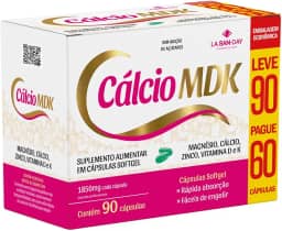 Cálcio MDK (Leve 90 e Pague 60 Cápsulas) - Contribui para a manutenção da saúde óssea