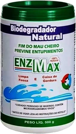 Enzmax Limpa Fossa Séptica e Caixa de Gordura 500g – Enzimas Biológicas para Decomposição de Resíduos, Elimina Odores