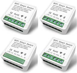 Kit 4 Mini Interruptor Inteligente Smart Switch 16A Wifi Automação Residencial Alexa Google Compativel com Smart Life e Tuya