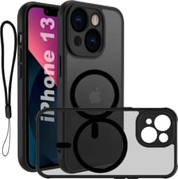USTIYA Magnética Capa para iPhone 13 6,1 polegadas Case Matte Acrílico Uso Resistente Protetora de Câmera Capinha Acessórios para Celular com Cordão Preto FGCX
