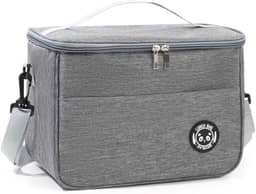 Bolsa Térmica Lancheira com Alça e Bolso Lateral – Para Marmita, Trabalho, Academia, Escola e Passeios (Cinza)