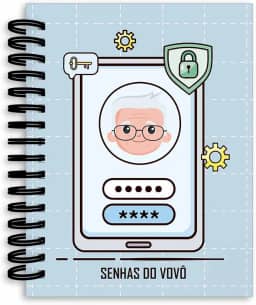Caderno de Senha Vovó e Vovô Tamanho A5 (Vovô, Azul)