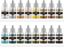 VM Pigmentos ecológicos à base de água WWII Armadura e Infantaria Conjunto de Cores de Sombras Militares Tintas para Todos os Dioramas/Figuras Modelo Pincel Cores Acrílicas – 16 Frascos x 5 ml