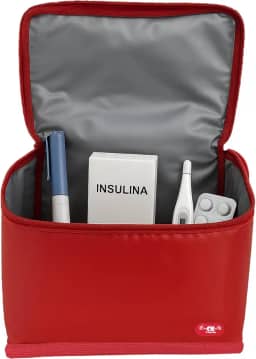 Bolsa Termica Pequena Para Medicamentos Insulina Vermelha