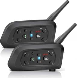 Fone de ouvido intercomunicador V6 Pro com Bluetooth, bidirecional, 1.200 m, sistema de comunicação para esqui, quadriciclos, motocross, para capacetes completos e articulados