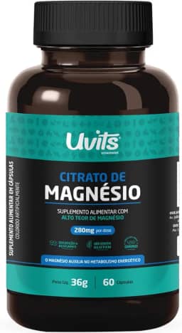 Citrato de Magnésio 280mg 60 Cápsulas - Uvits