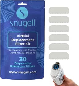 Filtros CPAP AirMini da SnugellTM | Compatível com Resmed AirMini para viagens | Ultrafino e hipoalergênico | Filtros CPAP 30 | Feito nos EUA
