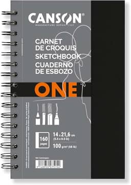 Sketchbook Espiral A5+ 100g/m², Canson, ArTBook One, 80 Folhas