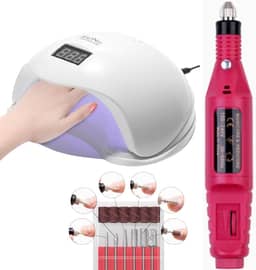 Kit Cabine Unhas Led Uv Gel Bivolt Sun + Lixa Unha Elétrica para Manicure Profissional e Cuidado Doméstico / Estufa Leds 48w Secagem Gel Acrigel - Lixadeira Elétrica Motor Bivolt 110v