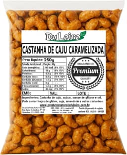 Castanha De Caju Caramelizada Com Gergelim (250g)