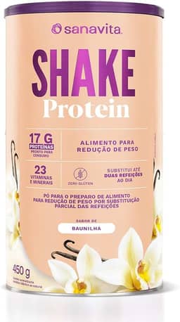 Sanavita Shake Protein - Substituto de Refeição - Sabor Baunilha - 450g