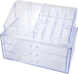 Organizador Porta Maquiagem Acrilico Duplo Batom Pincel 3 Gavetas(STO1397)