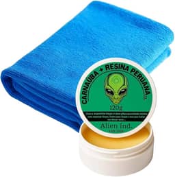 Cera Automotiva Carnaúba Alien Ind + Resina Peruana 120g | Brilho Espelhado, Remove Pequenos Riscos, Proteção e Revitalização da Pintura e Queimados