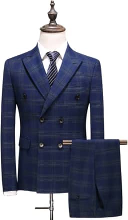 Terno masculino slim fit, 3 peças para homens, jaqueta lisa trespassada, colete e calça conjunto de smoking