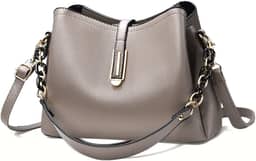 Bolsa Feminina Couro Plutônio Bolsa de Ombro Mão Transversal para Uso Diário Luxo Bolsa de Mão Multicamadas Tamanho Médio Moderna